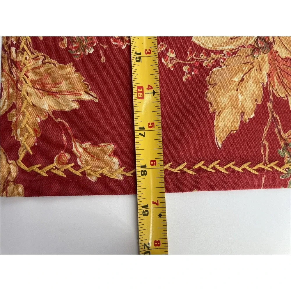 April Cornell 4 Placemats Fall Leaf Berries Pattern Red Gold Orange 13.5 x 18.5